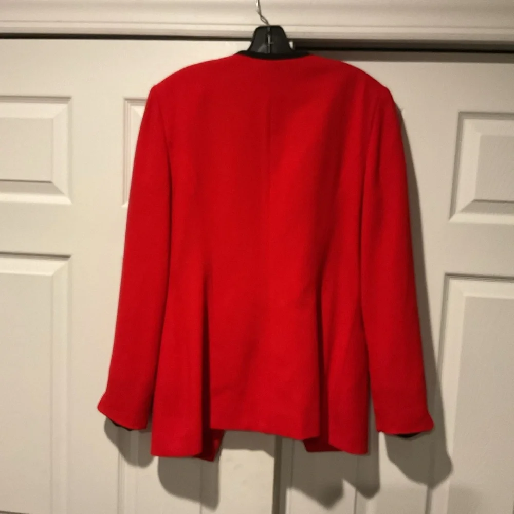 Christian Dior Vintage Red Dress Suit Jacket Blazer Y2K Work Party sz 10